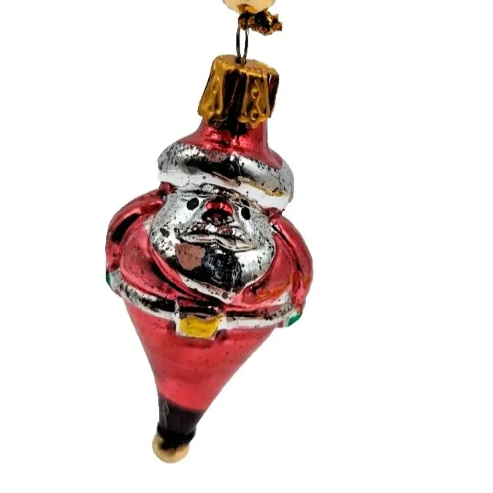 2 inch Blown‎ Glass Santa Ornament